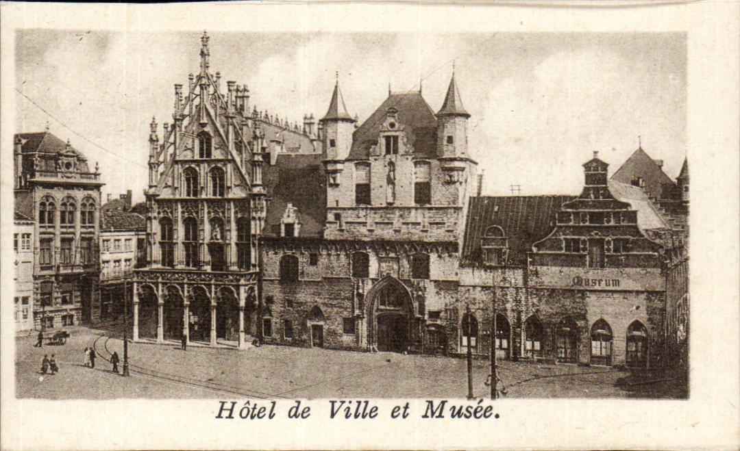 Belgium Malignant CPA Town hall and museum