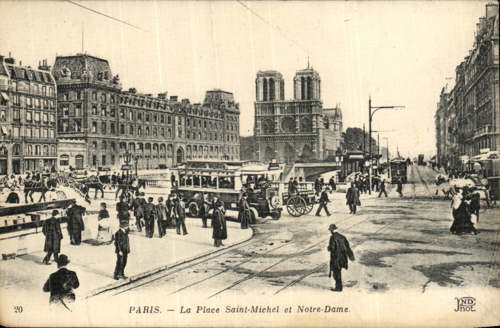 CPA Paris the place St Michel and Notre Dame