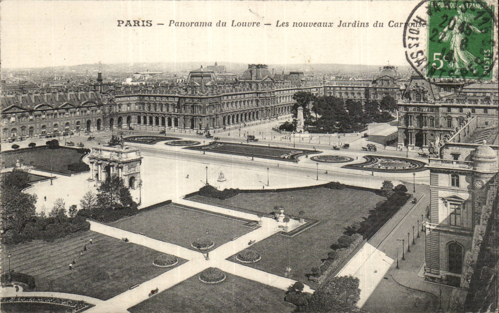 CPA Paris Panorama du Louvre les nouveaux jardins du CArrousel