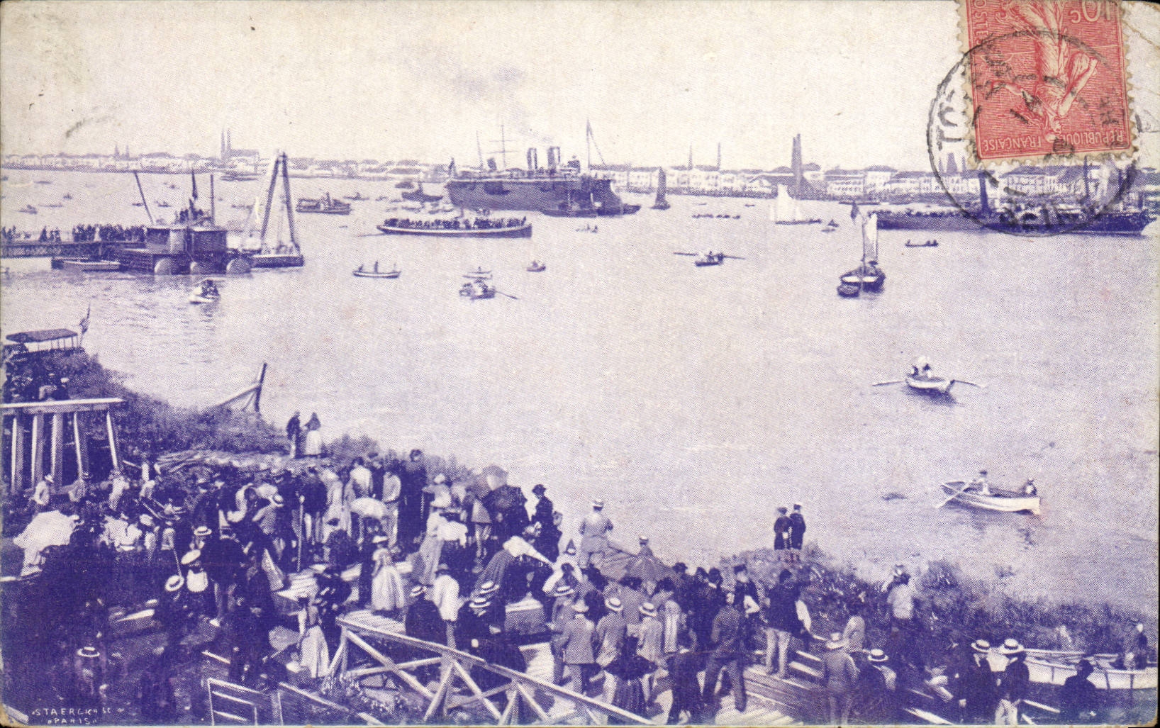 CPA Fantasy Arrival of the boat to the port