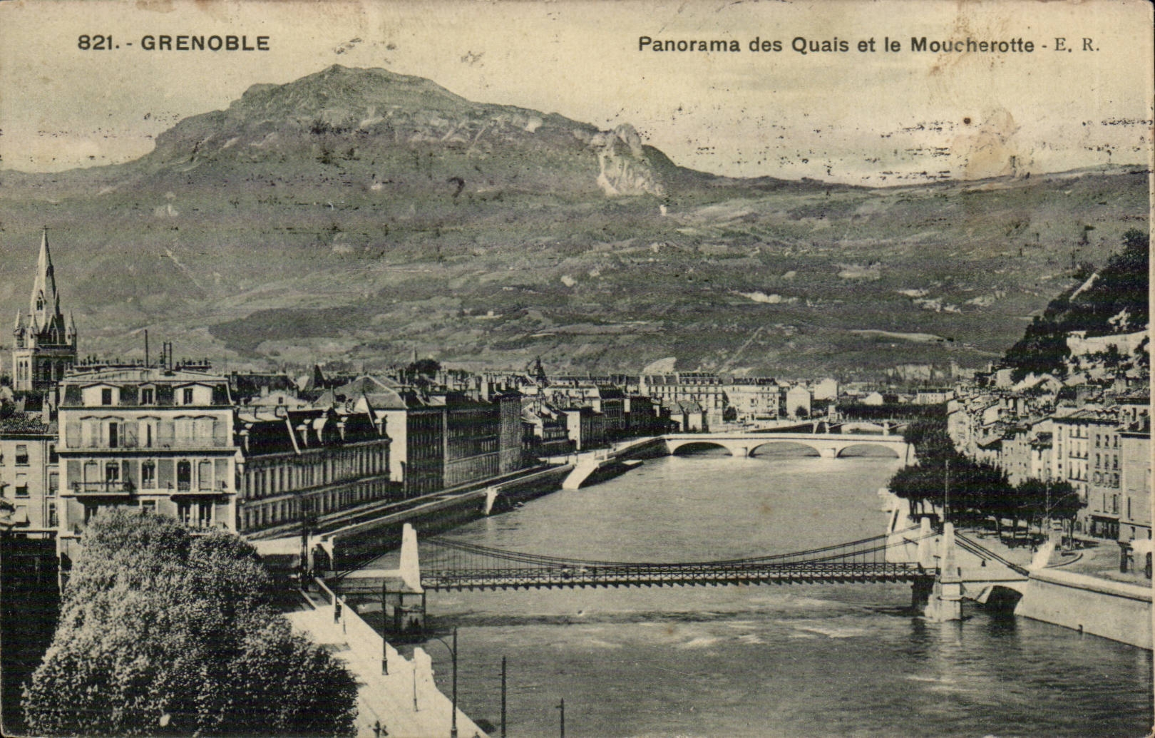Panorama Grenoble-CPA der Kais und des Mouchereotte