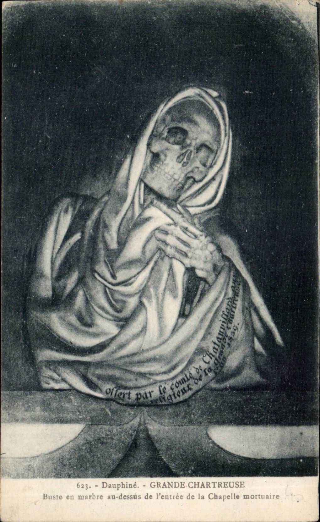 Grosser CPA chartreuse Marmorfehlschlag des Hereinkommens der Begrabnis- Wolbung