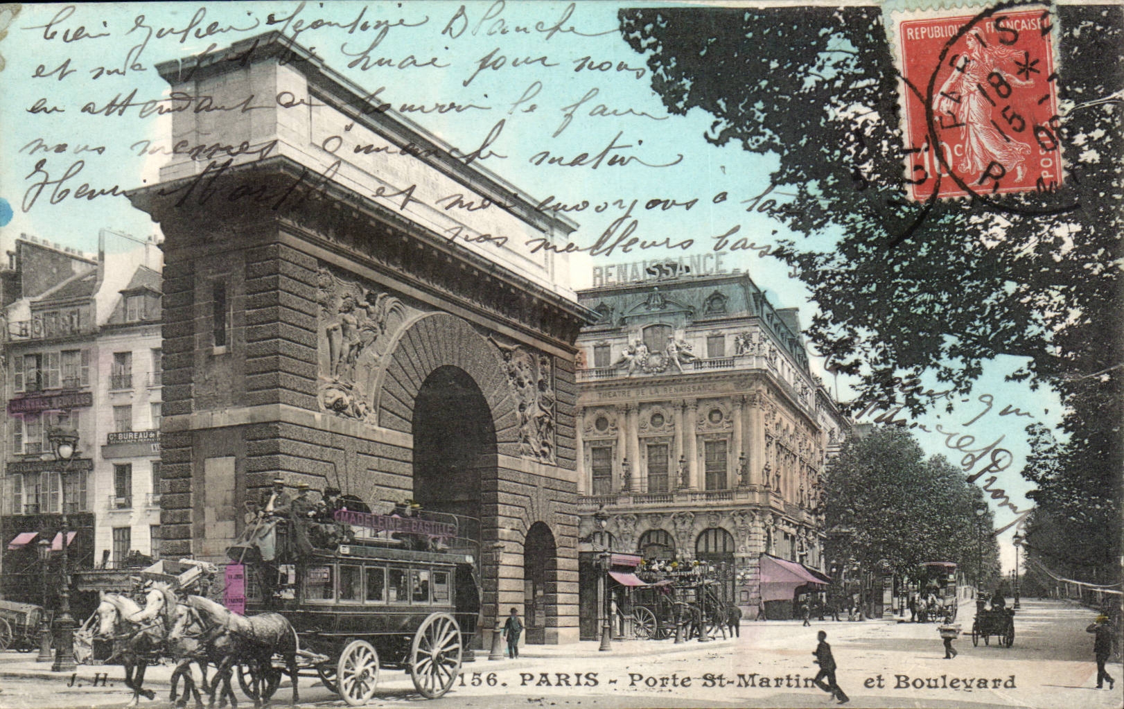 Paris CPA Gate St Martin and boulevard