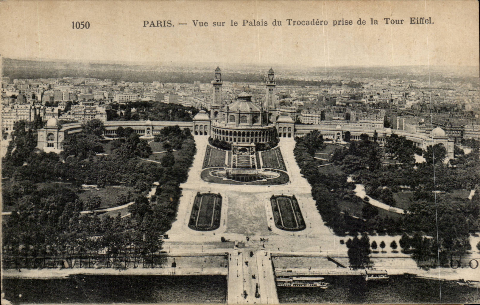 Paris CPA Trocadero Seen on the palate taken of the Eiffel Tower