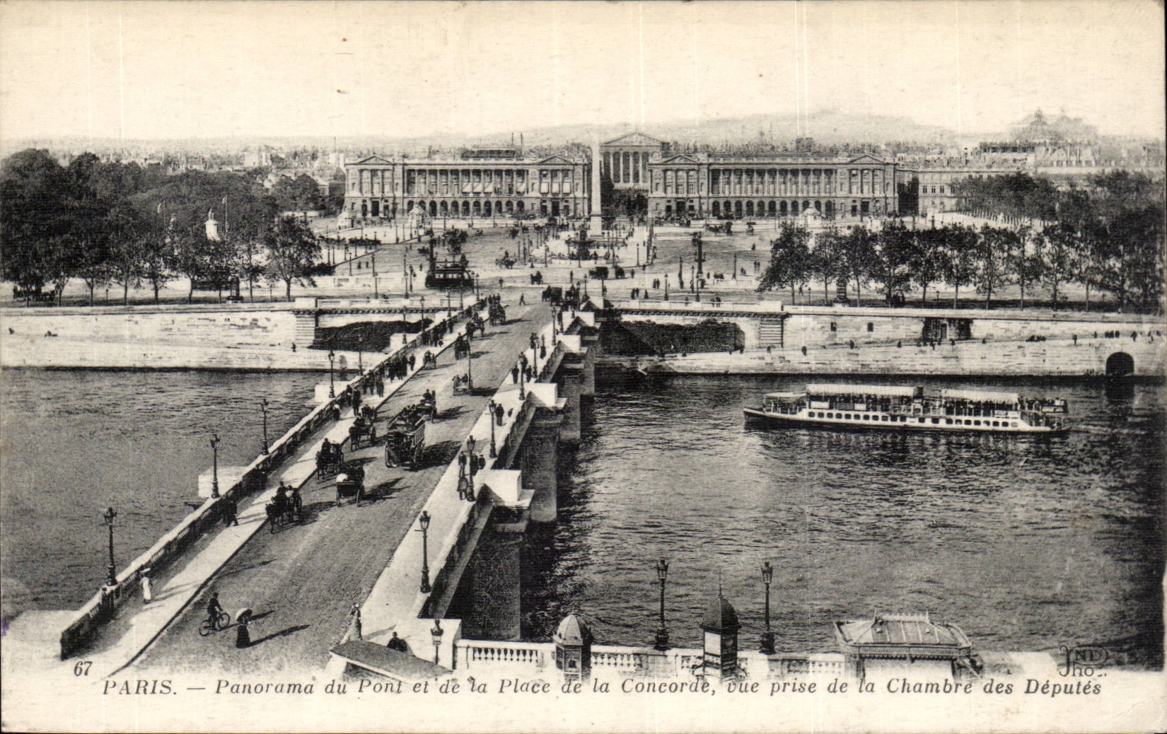 Paris CPA Panorama of the bridge and the aplce of the Harmony seen from of the House of Commons