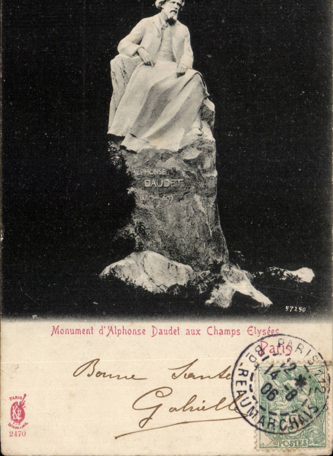 Paris CPA Monument of Alphonse dAudeet to the Fields elysees