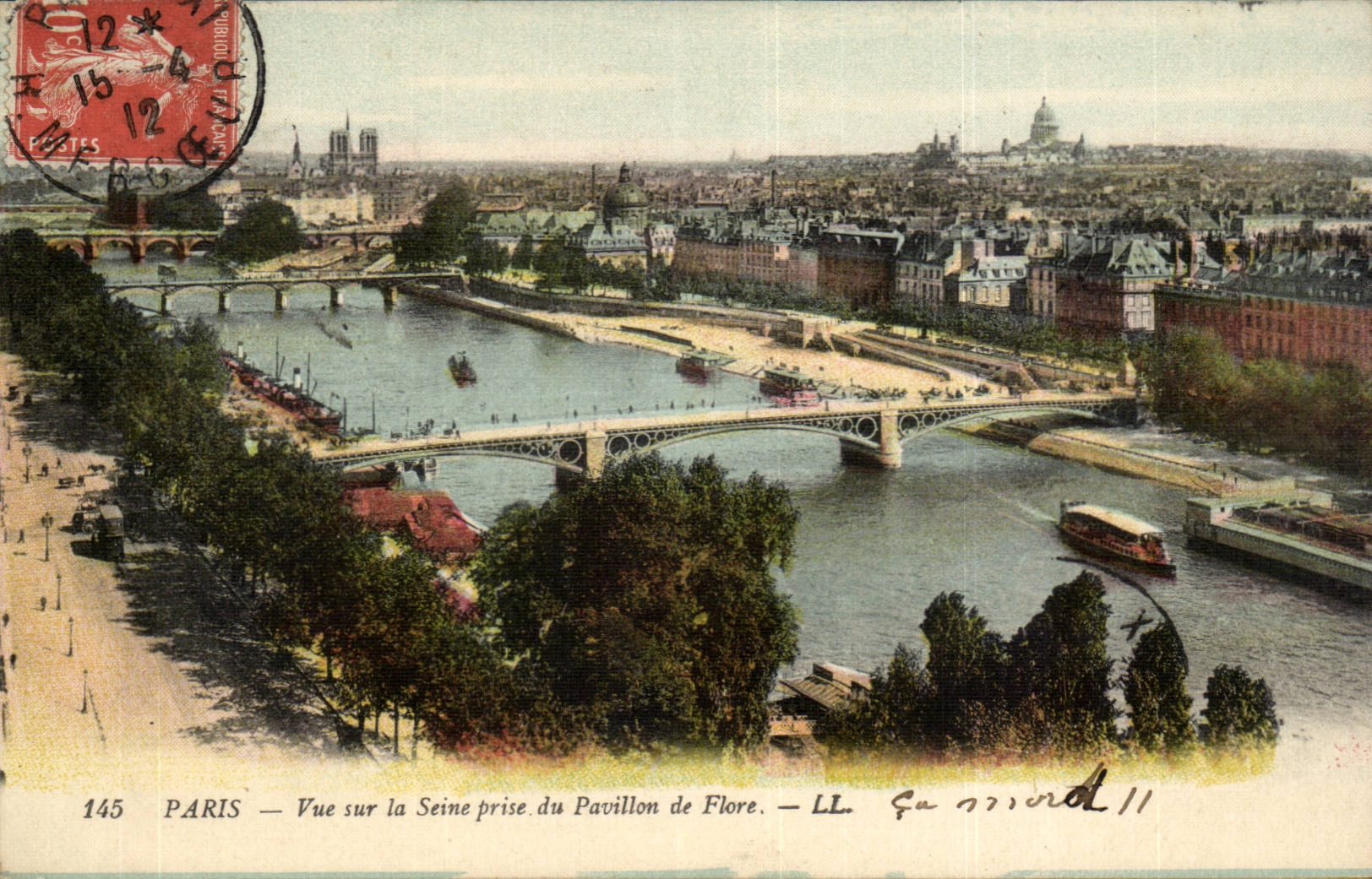 Paris CPA Vue sur la SEine prise du pavillon de Flore