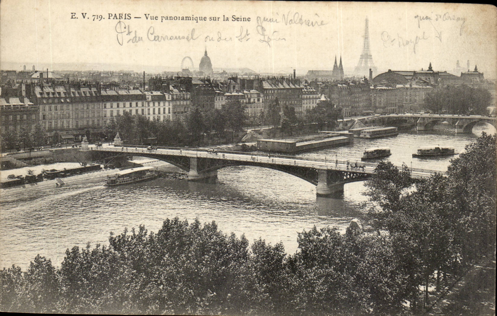 Paris CPA Vue panoramique sur la Seine