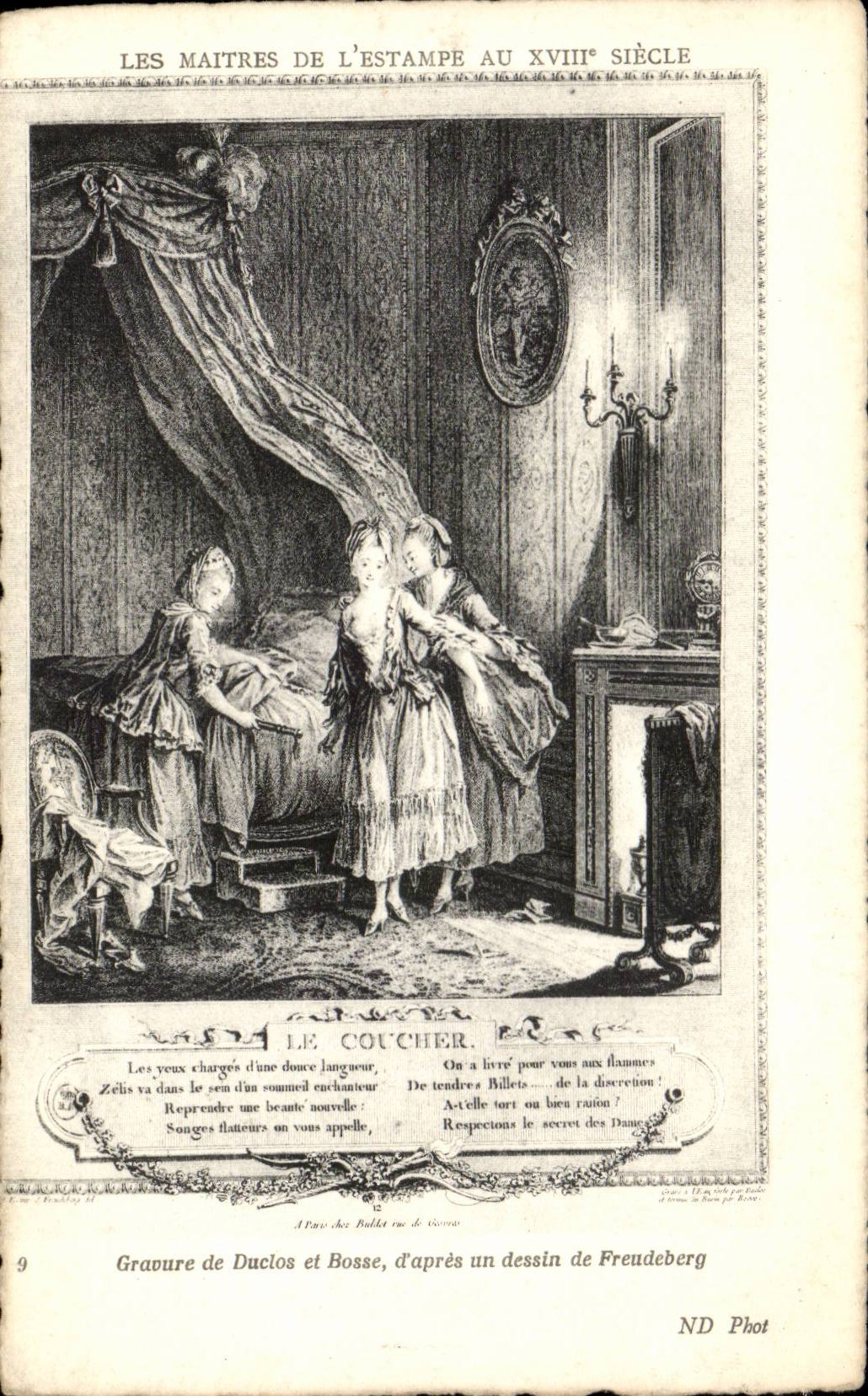 CPA Maitres de l'estampe au 18eme Le coucher Duclos et Bosse d'apres un dessin de Freudeberg