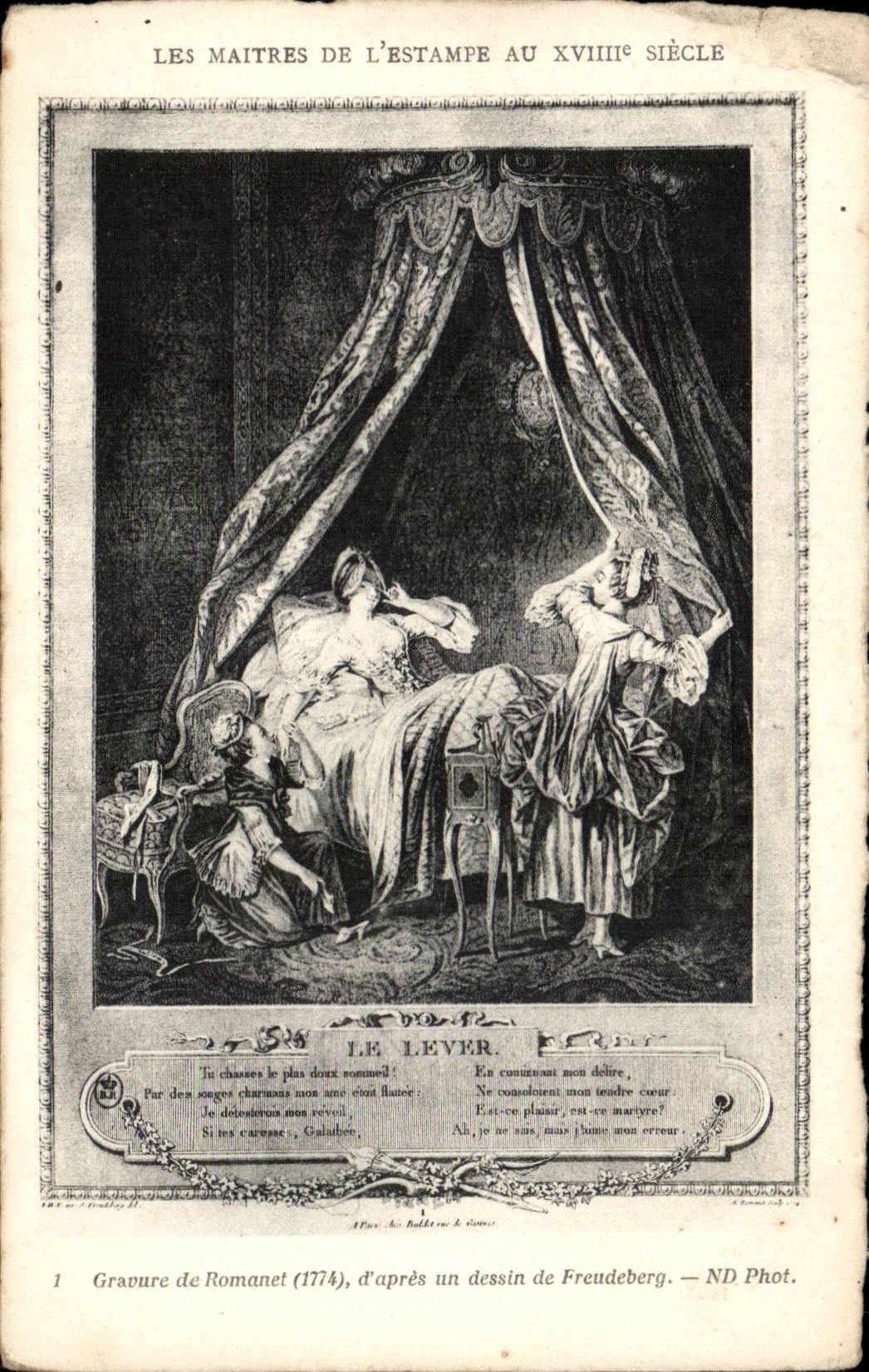 CPA Maitres de l'estampe au 18eme Le lever Romanet d'apres un dessin de Freudeberg