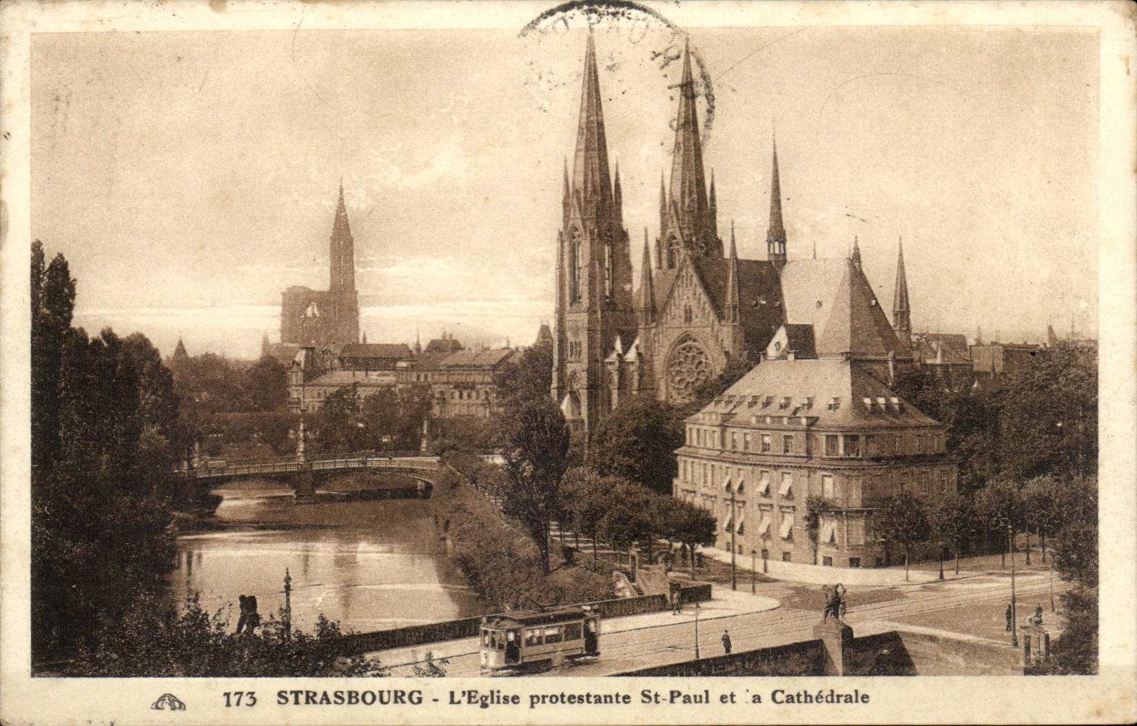 Strasbourg CPA Protestant Church St Paul and cathedral
