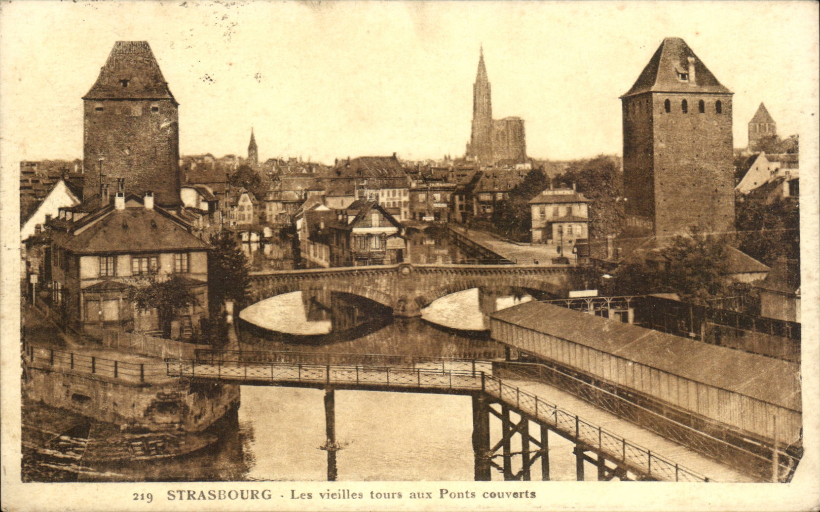 Strasbourg CPA the old women towers with the covered bridges