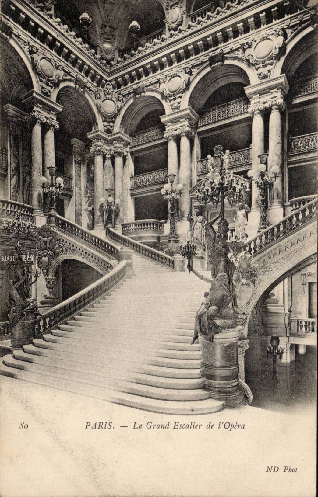 Paris CPA L'opera Le grand escalier