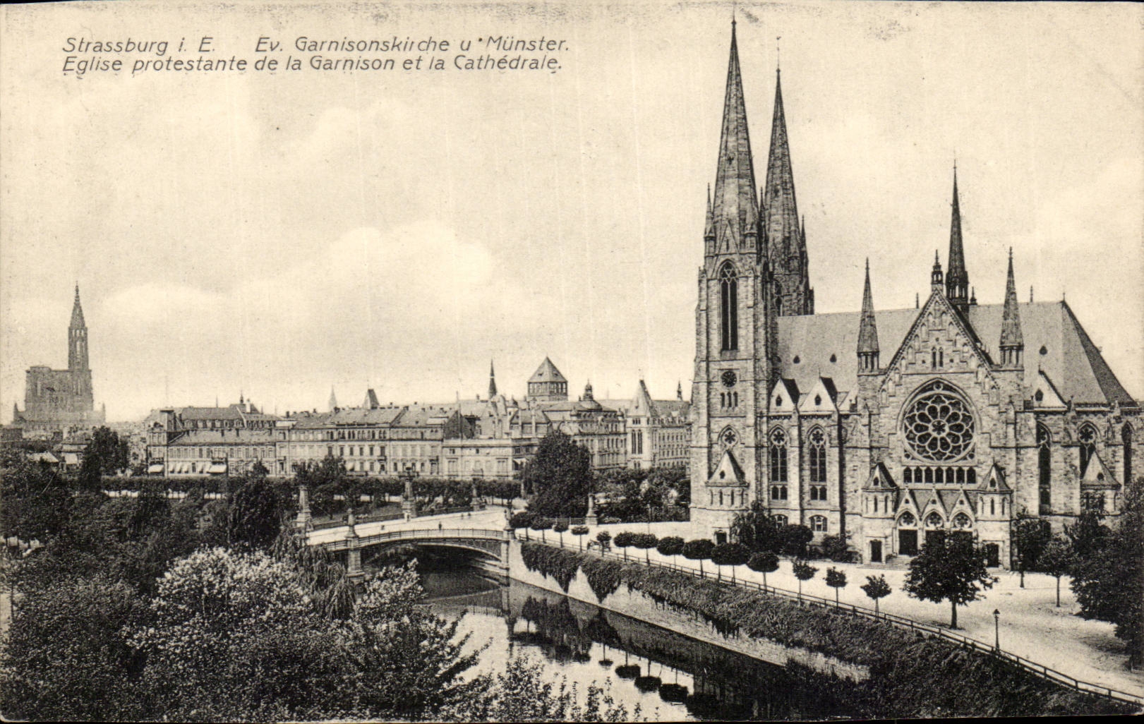 Strasbourg CPA Protestant Church of the garrison and the cathedral