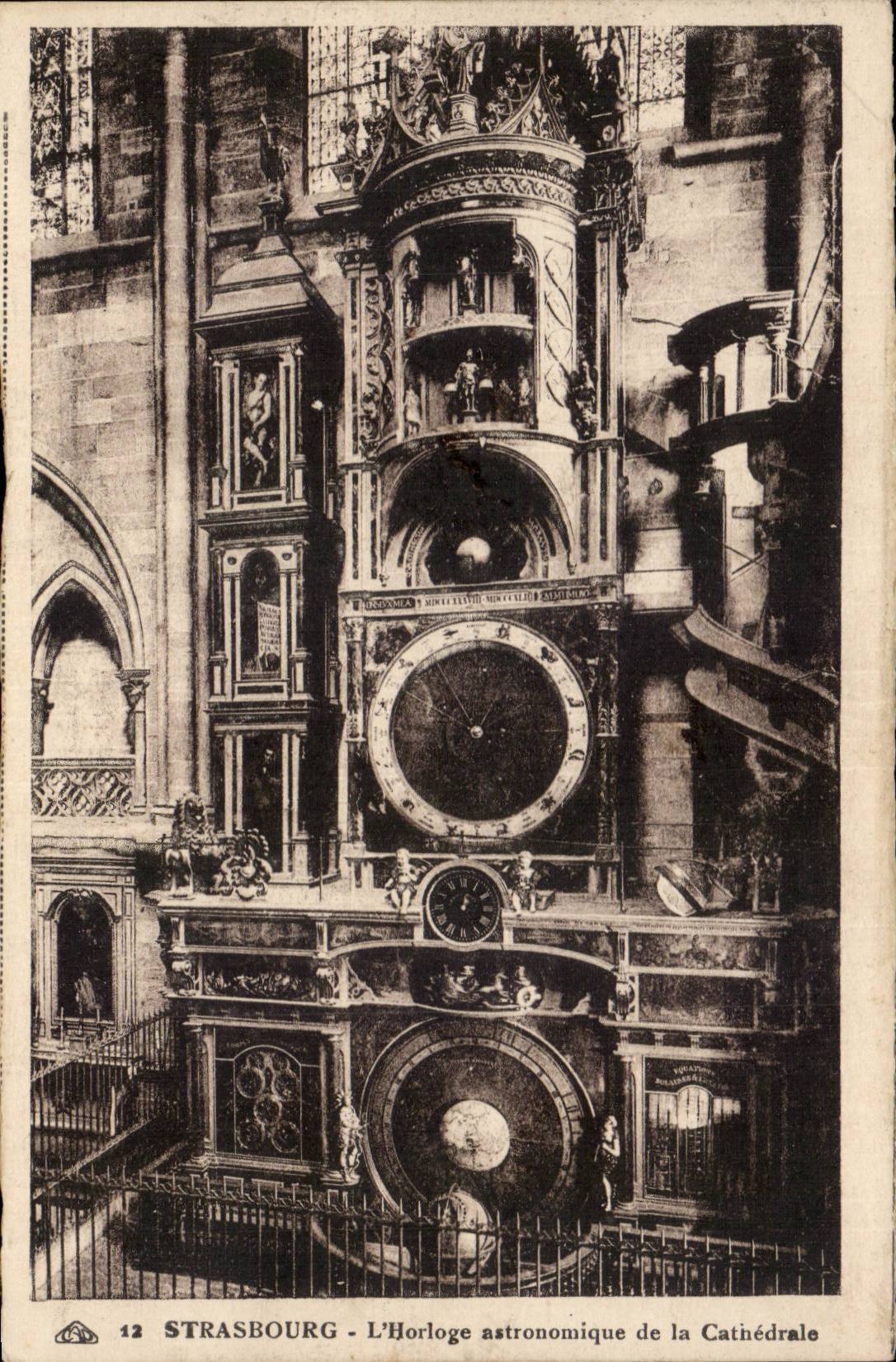 Astronomical Strasbourg CPA Clock of the cathedral