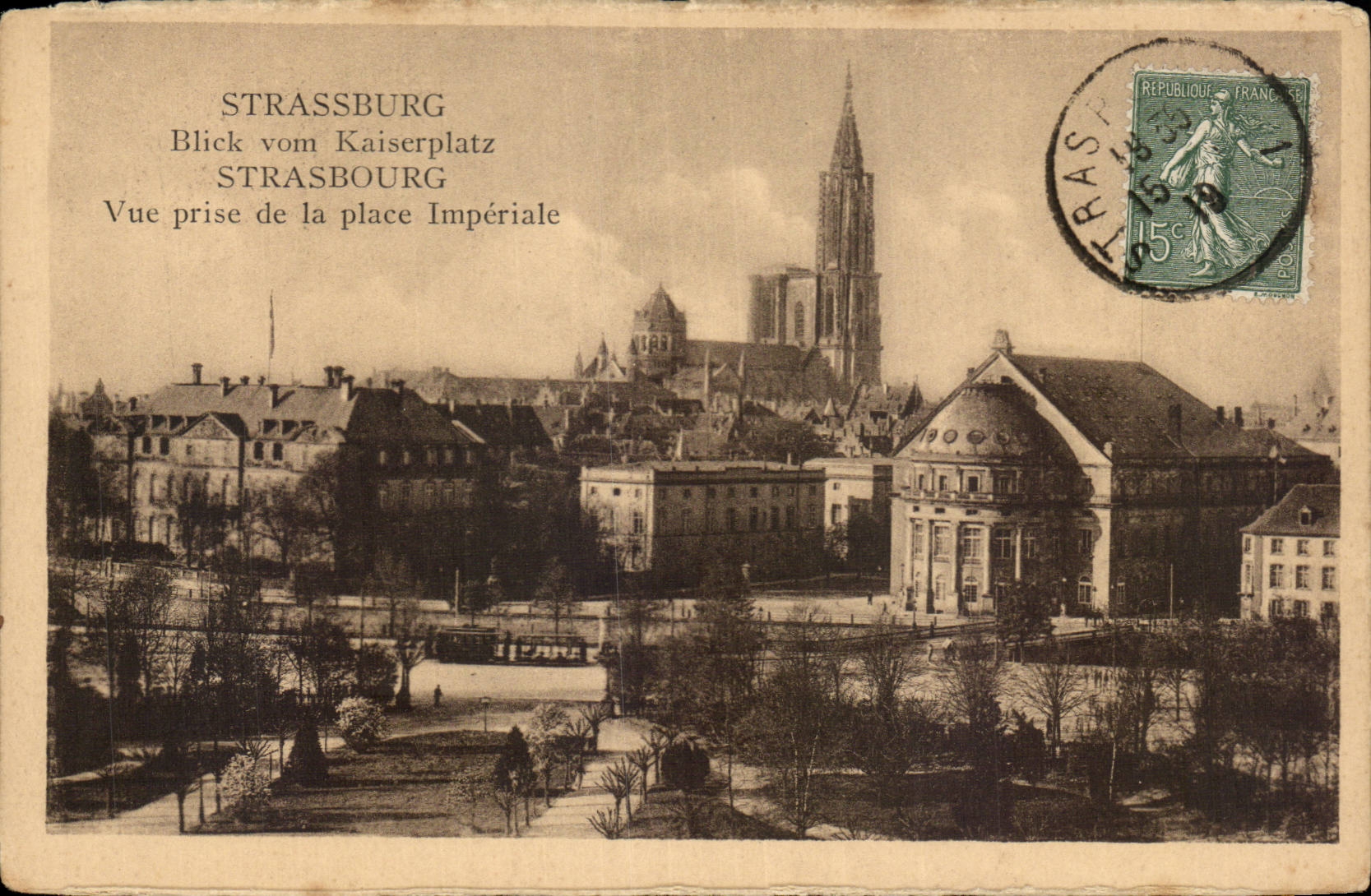 Strasbourg CPA Seen from of the imperial place
