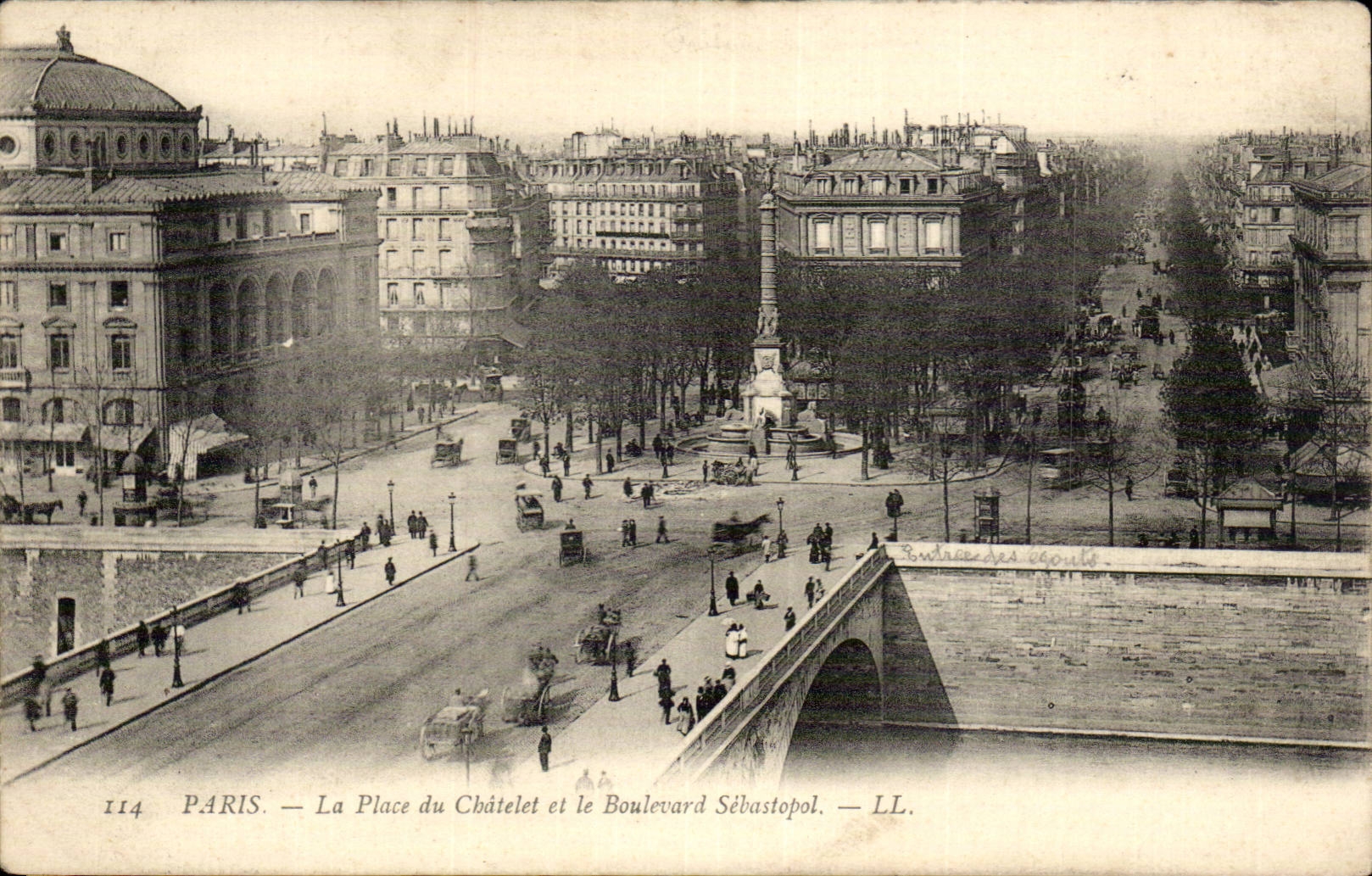 Paris CPA place du Chatelet et le boulevard SEbastopol
