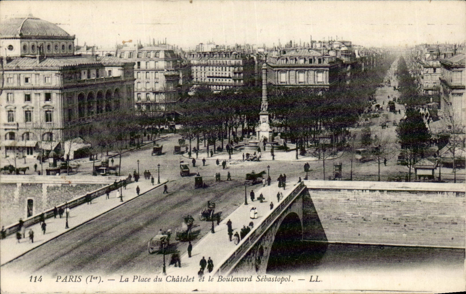 Paris CPA place du Chatelet et le boulevard SEbastopol