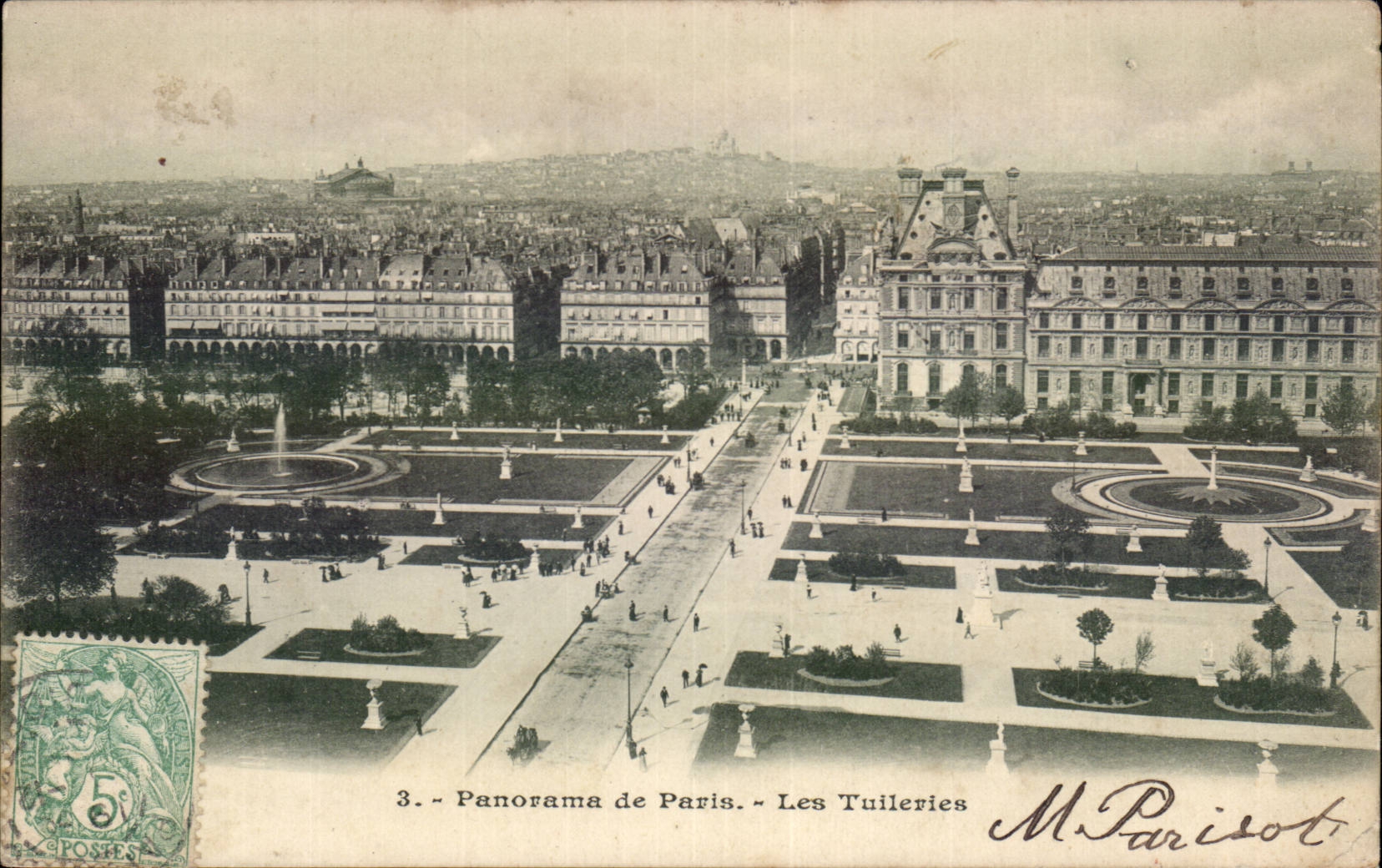 Paris CPA Panorama Les Tuileries