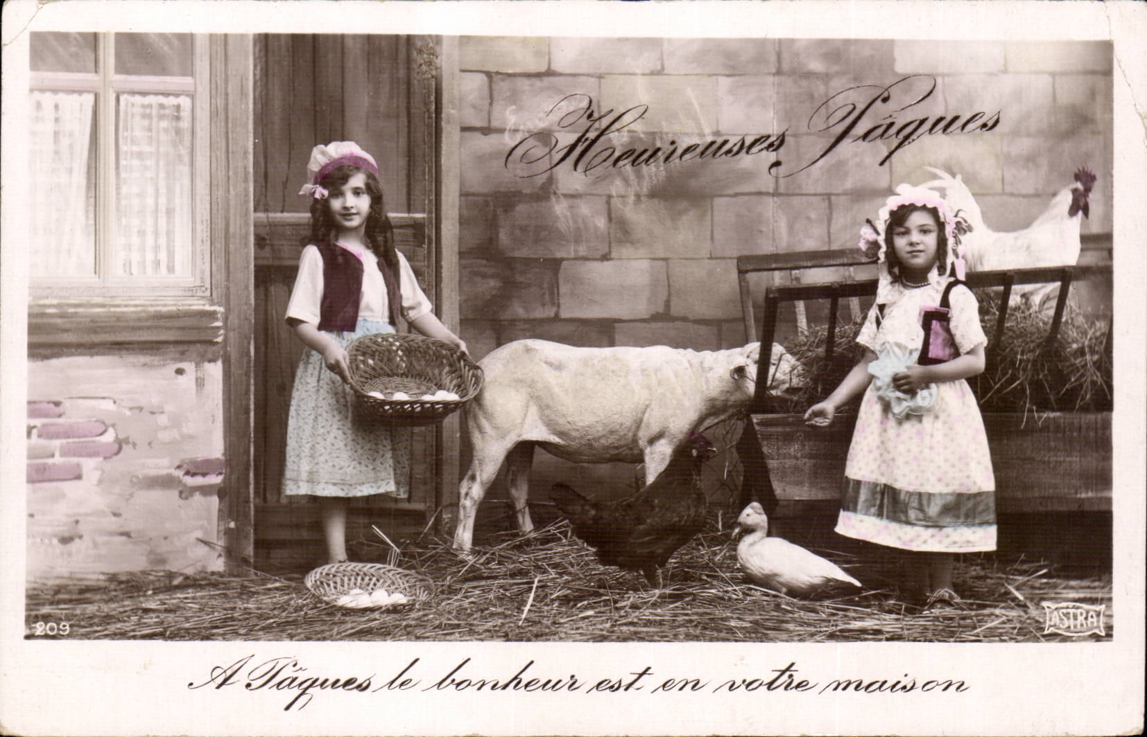 CPA Fantasy Child Sheep Easter Easter