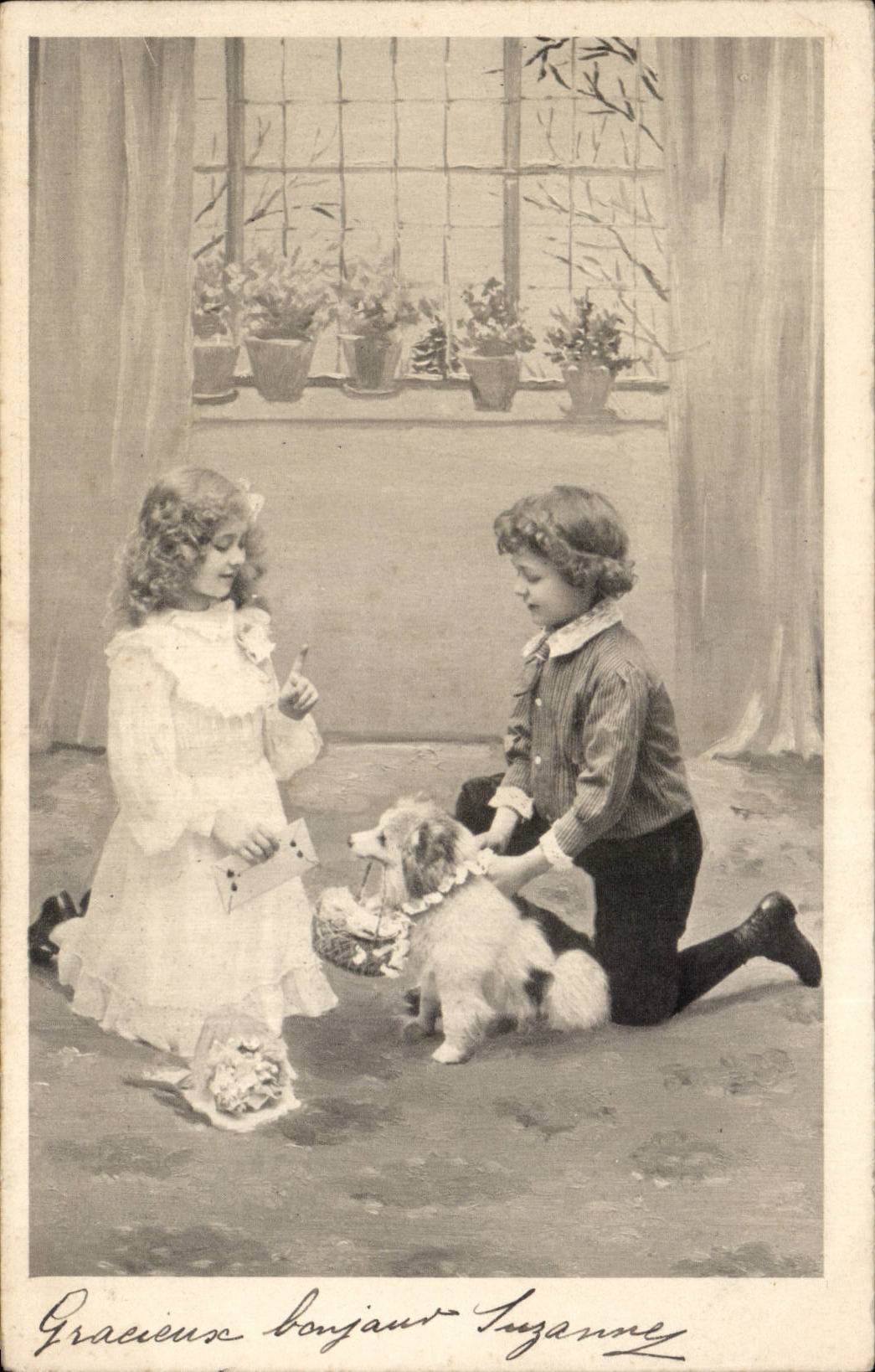 CPA Fantasy Children Dog Dog