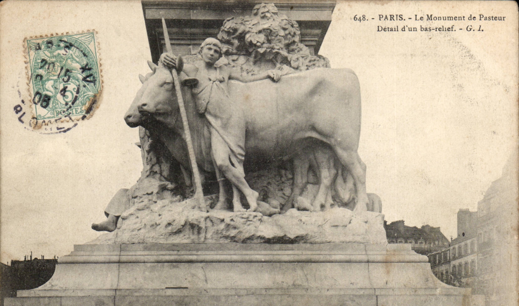 Paris CPA Le monument de Pasteur Detail d'un bas relief