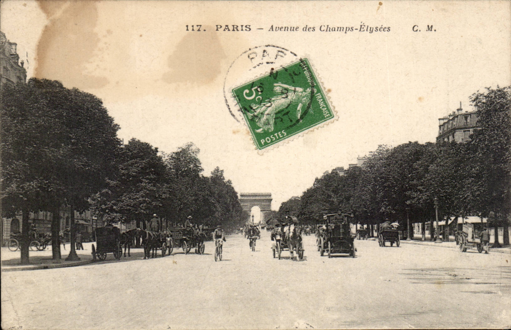 Paris CPA Which occurred of the Champs Elysees