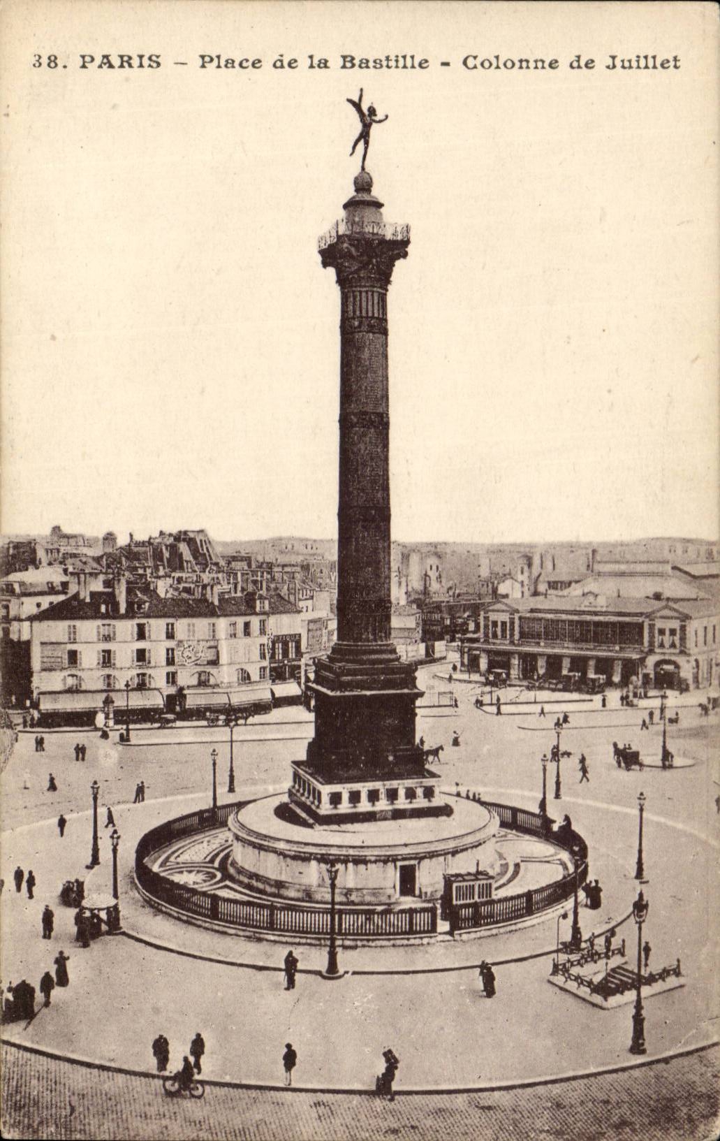Paris CPA places Bastille Column of July