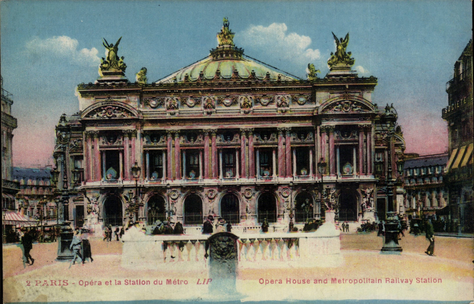 Paris CPA opera et la station de Metro