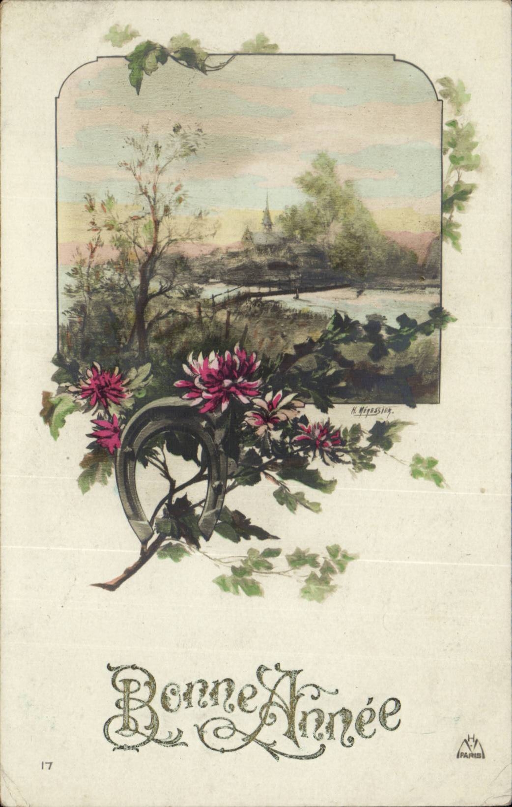 CPA Fantasy Happy New Year Horseshoe