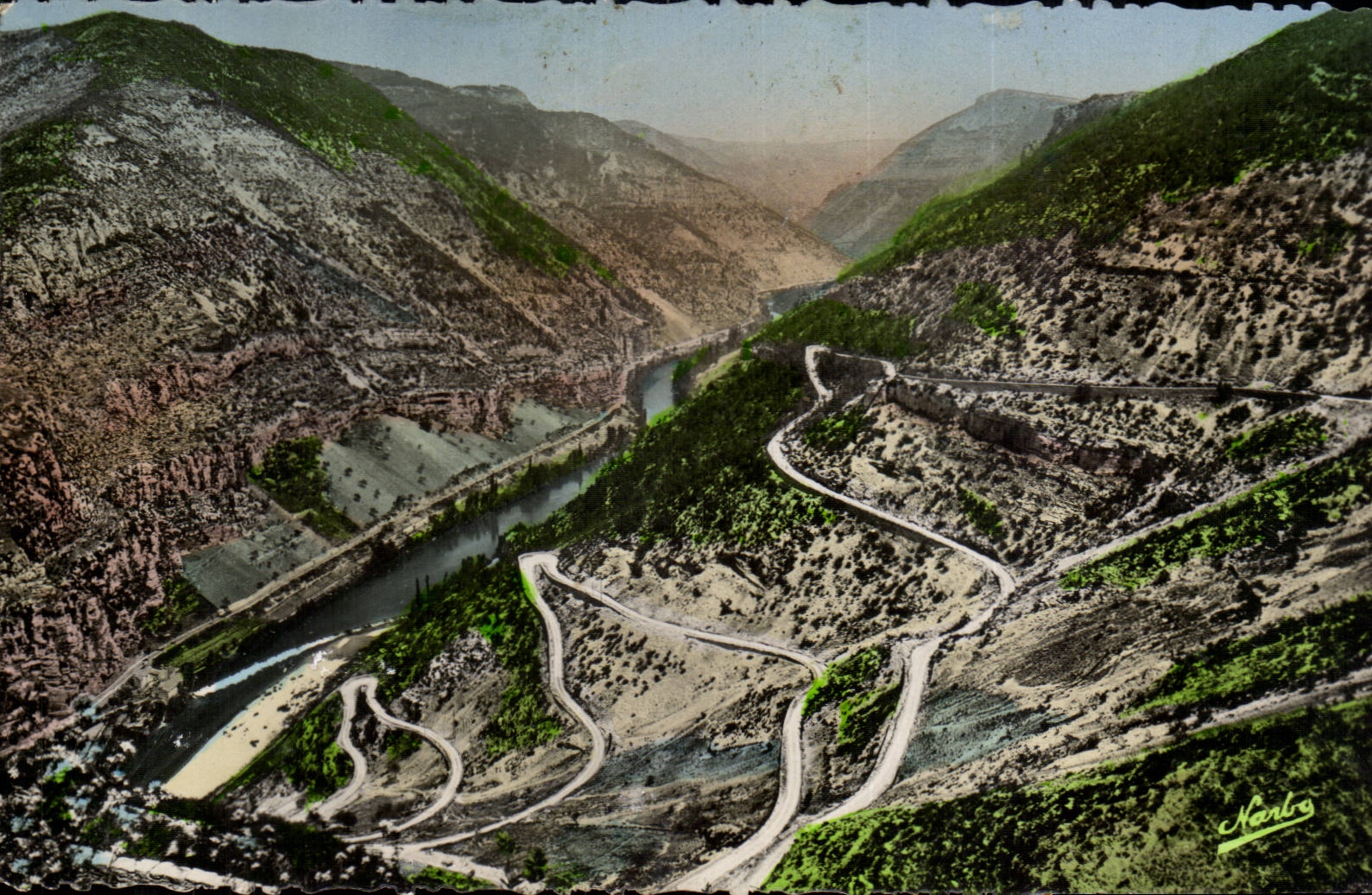 MODERNE KARTE Falle der Seeschwalben-Strasse von Malene zu den Schlucken-Loch Armand Spitzeen der Strasse