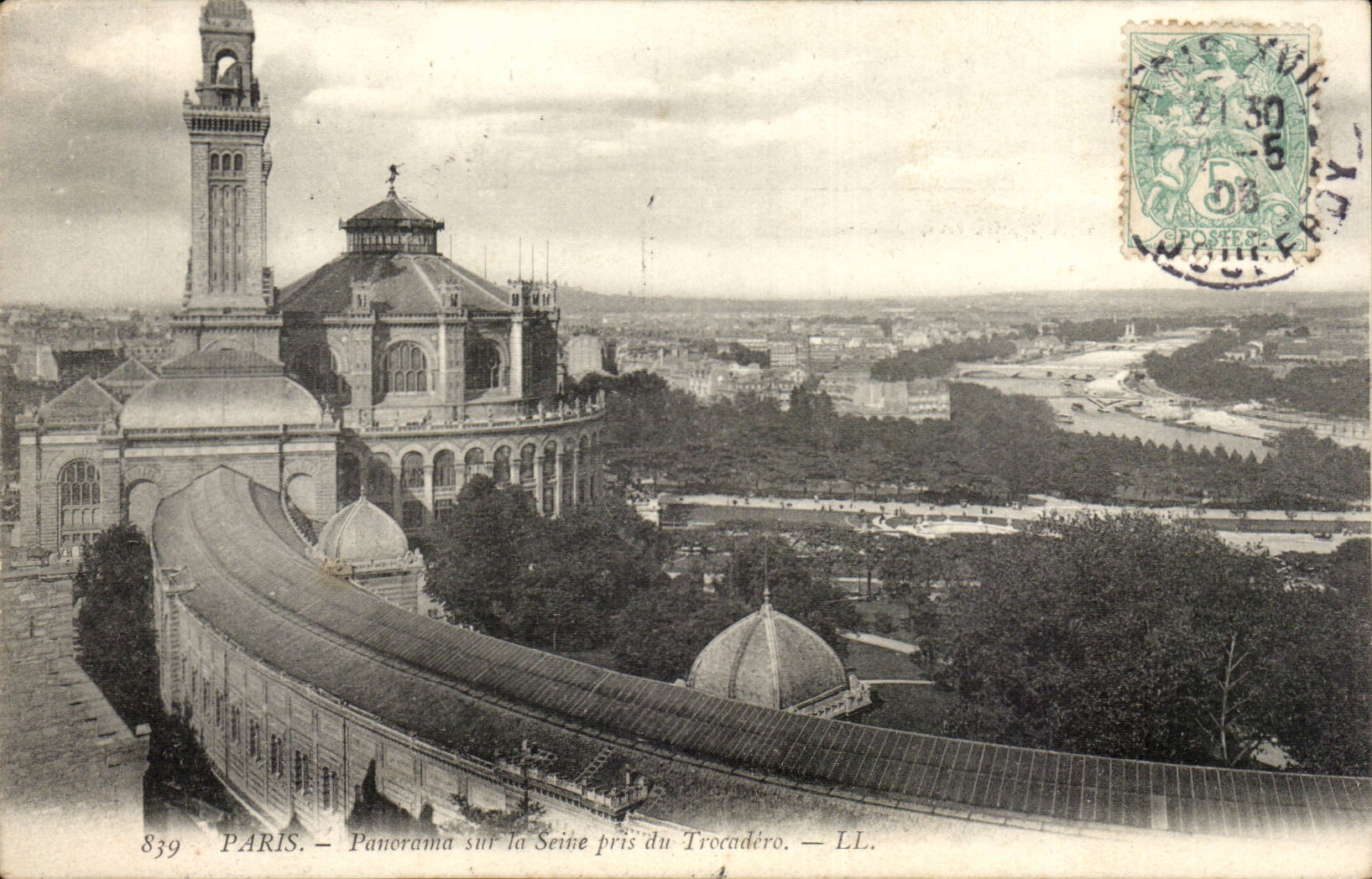 Paris CPA Panorama of the Seine prrise of Trocadero