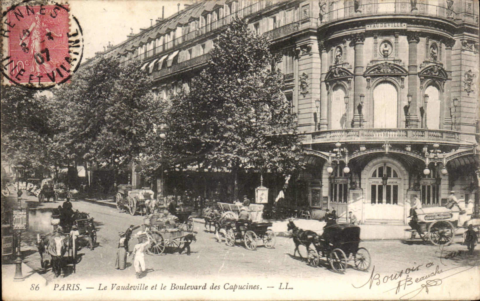 Paris CPA Vaudeville et le boulevard des CApucines