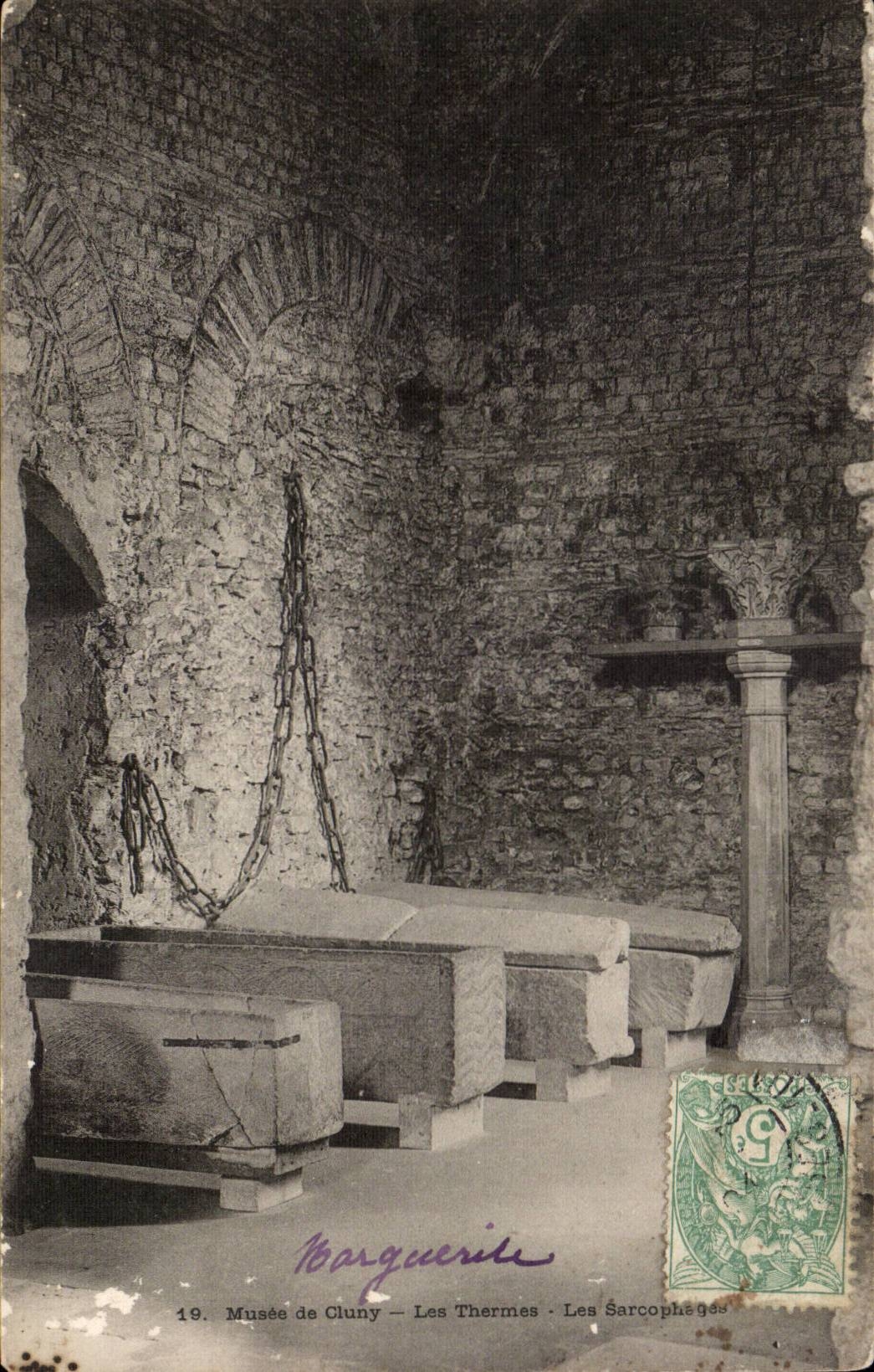 Paris CPA Museum of Cluny thermal baths the sarcophagus