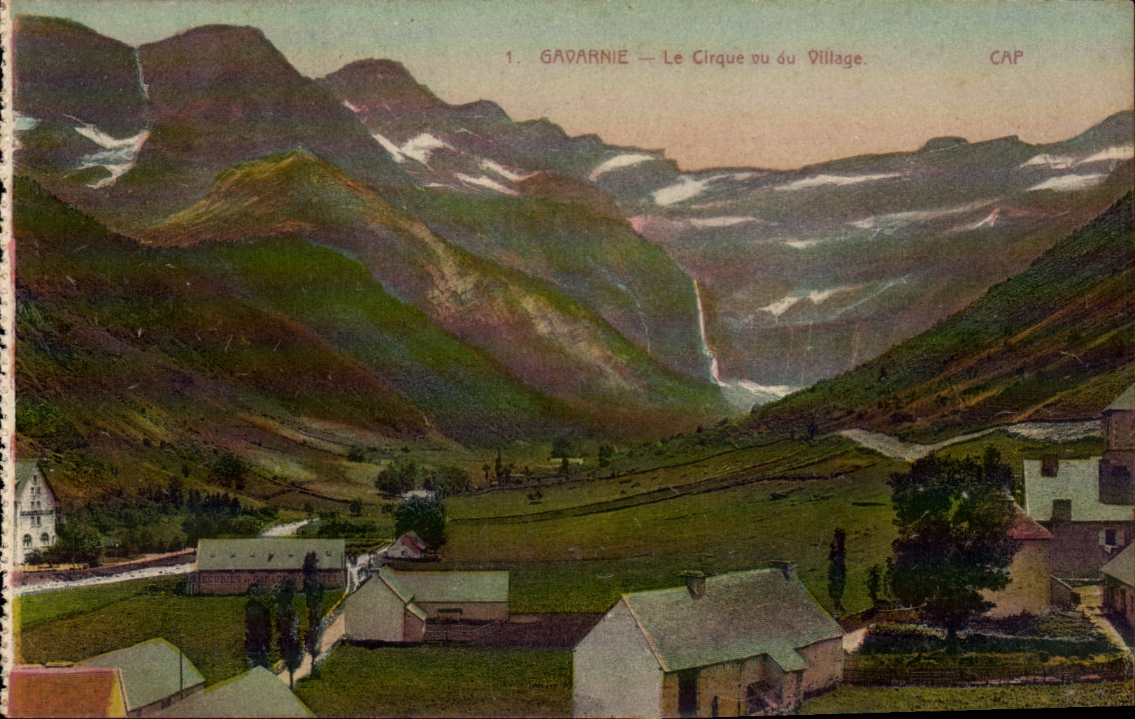 Gavarnie CPA the circus seen of the village