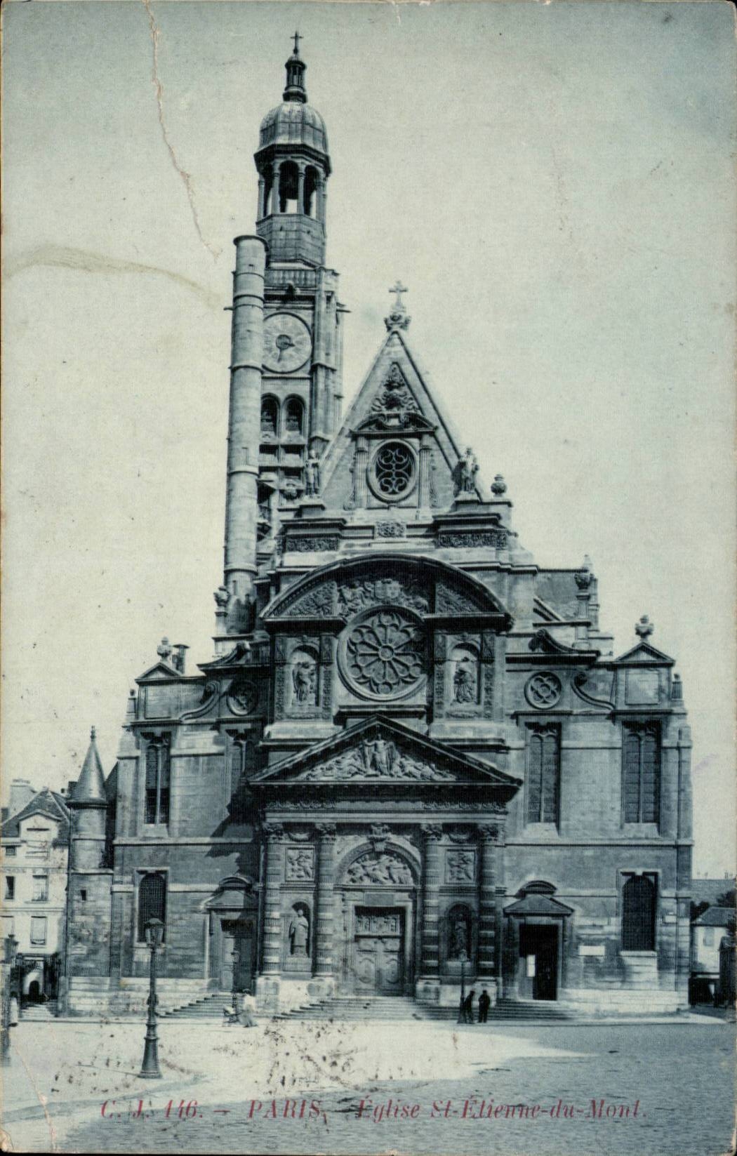Paris CPA Church St Etienne of the Mount