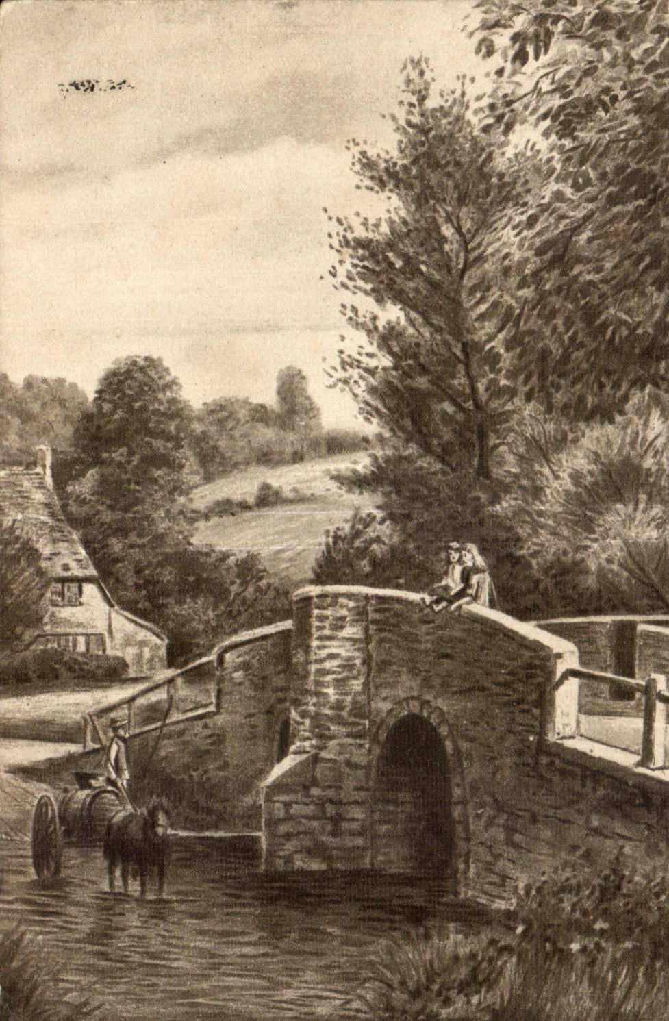 Arts - Tableaux - Pretty Country Scene - CPA 