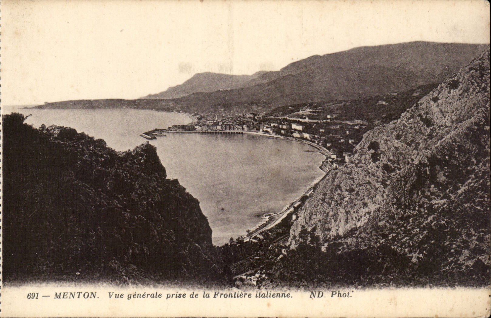 Menton - View taken Border Italian - CPA