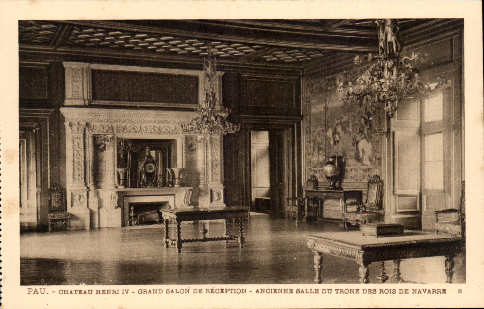 Pau - Schloss Henri IV - grosser Aufnahmeraum - CPA