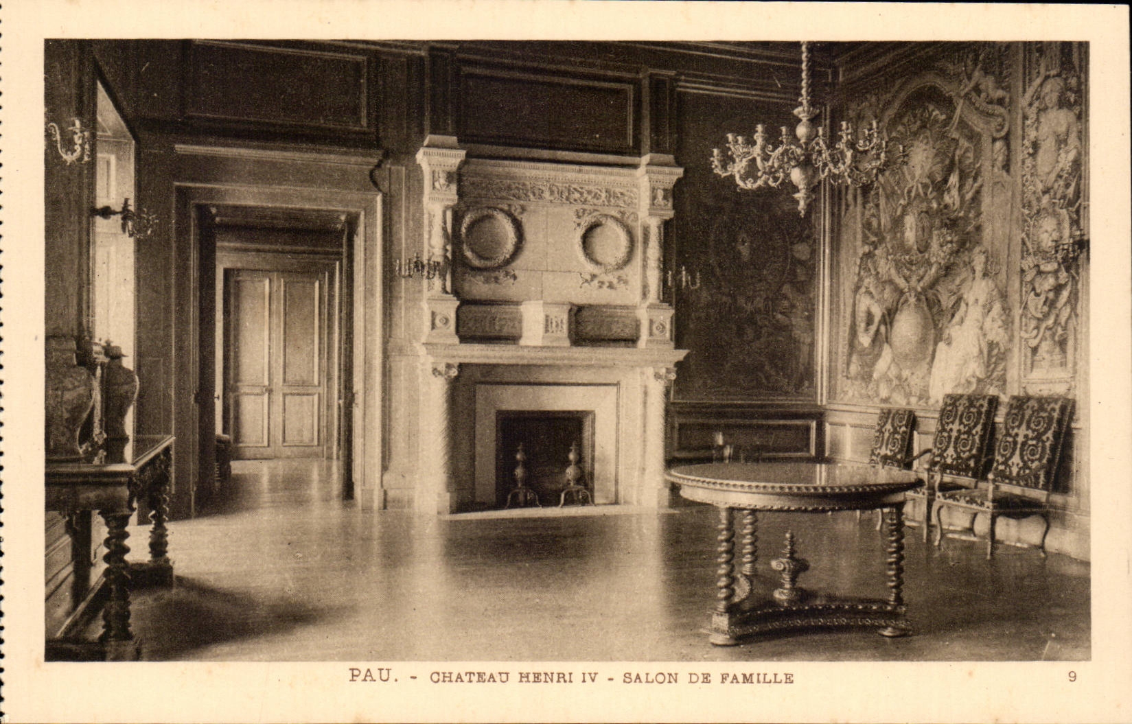 Pau - Schloss Henri IV - Wohnzimmer der Familie - CPA