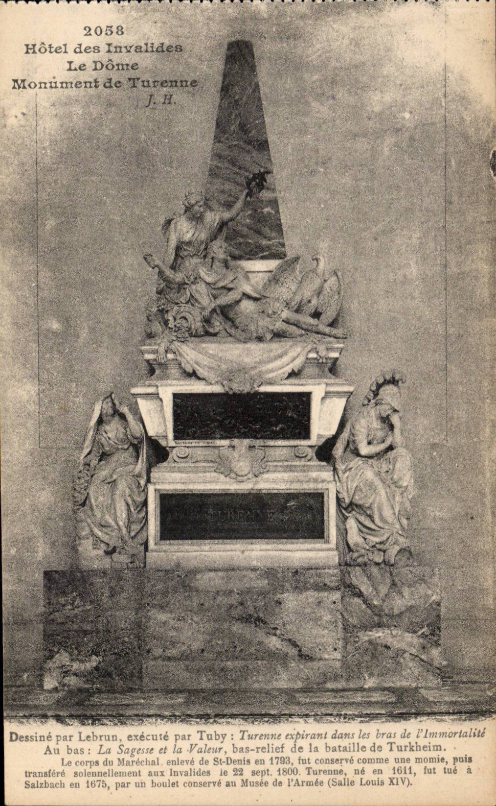 Paris - 7 - Hotel of Invalides - the Dome - the Monument of Turenne - CPA