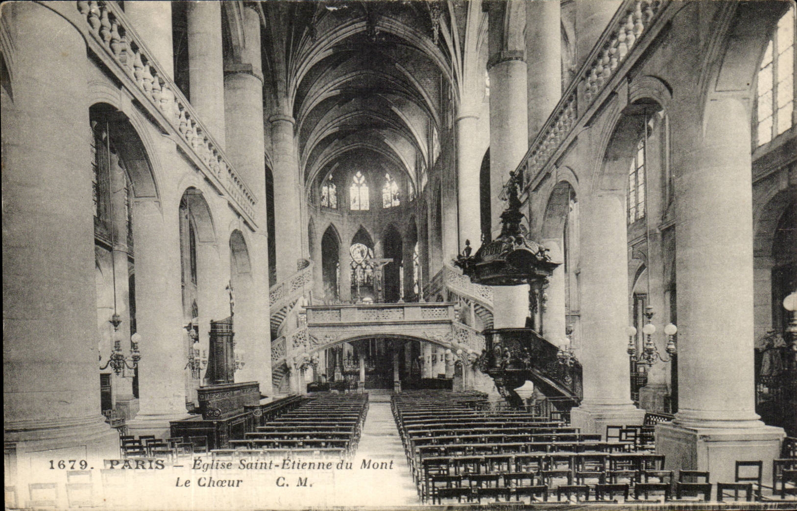 Paris - 5 - Church Saint Etienne of the Mount - chorus CPA