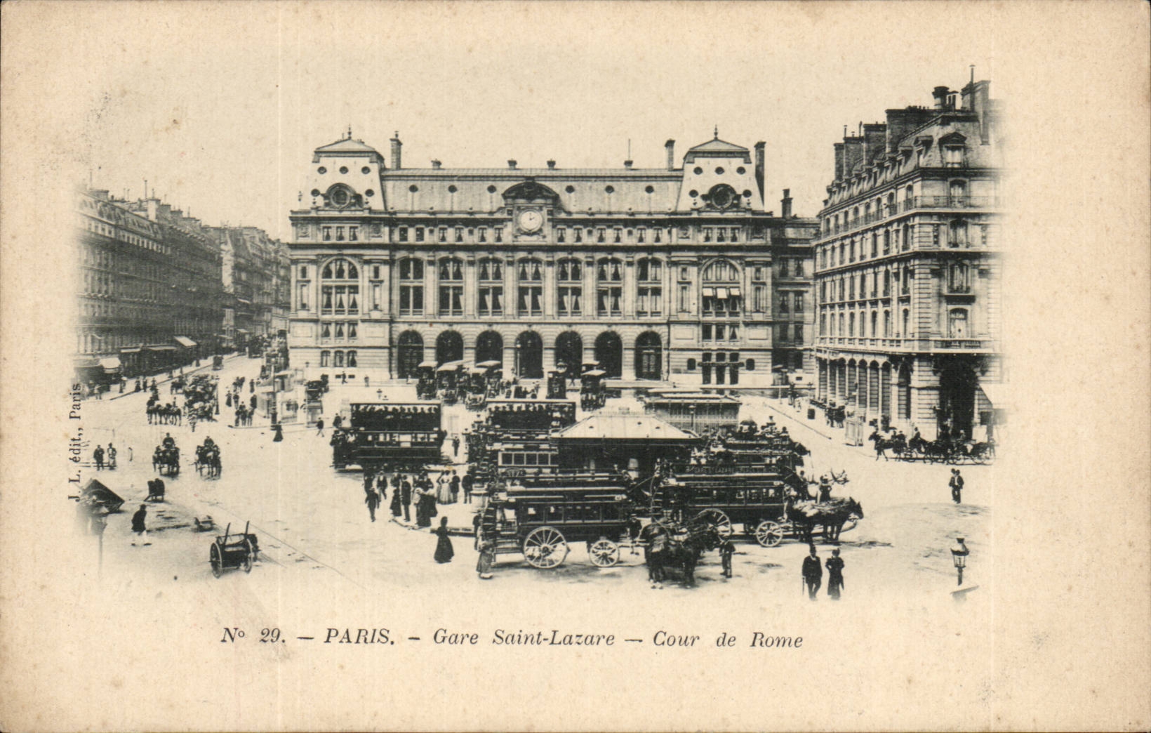 Paris - 8 - Station Saint Lazare - Court of Rome - CPA