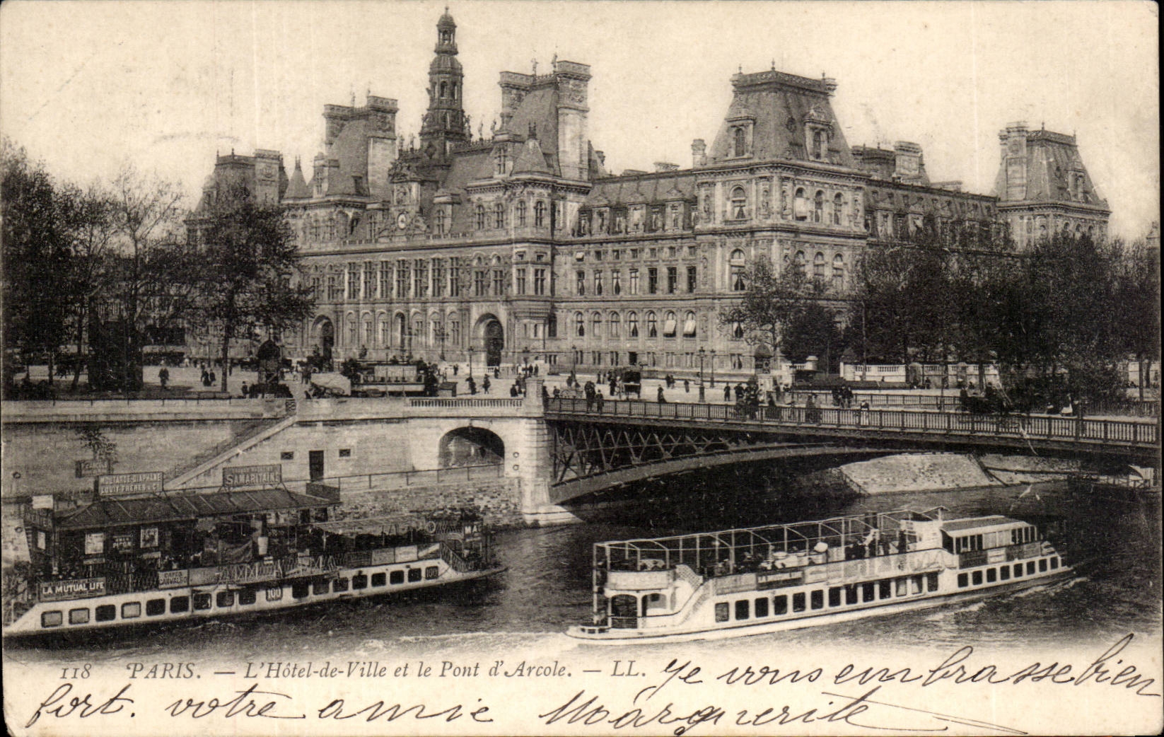 Paris - 4 - L'Hotel de Ville et le Pont D'Arcole - - CPA
