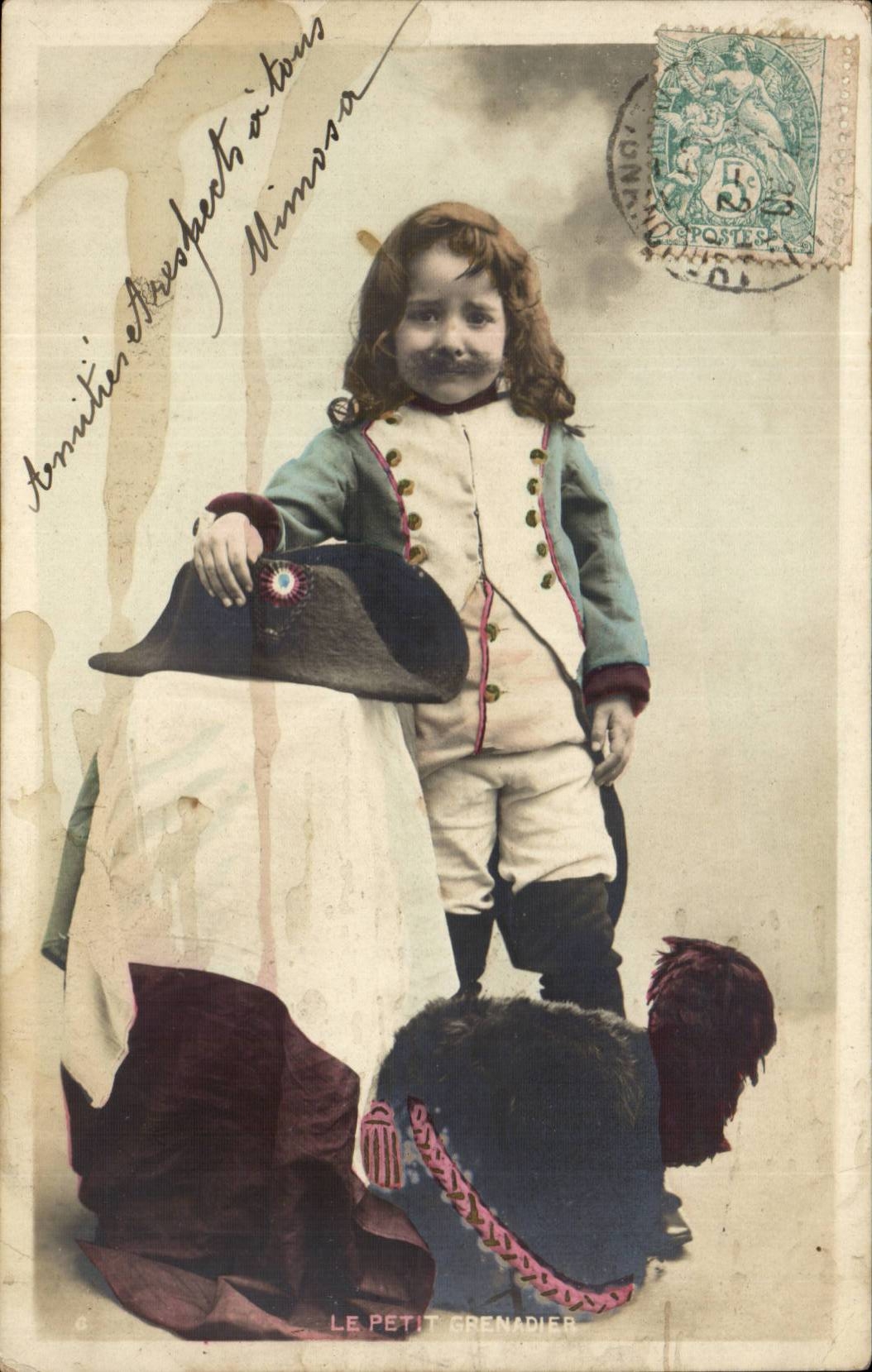 Fantasy - Child - Militaria - Humor Napoleon hat CPA Eaglet