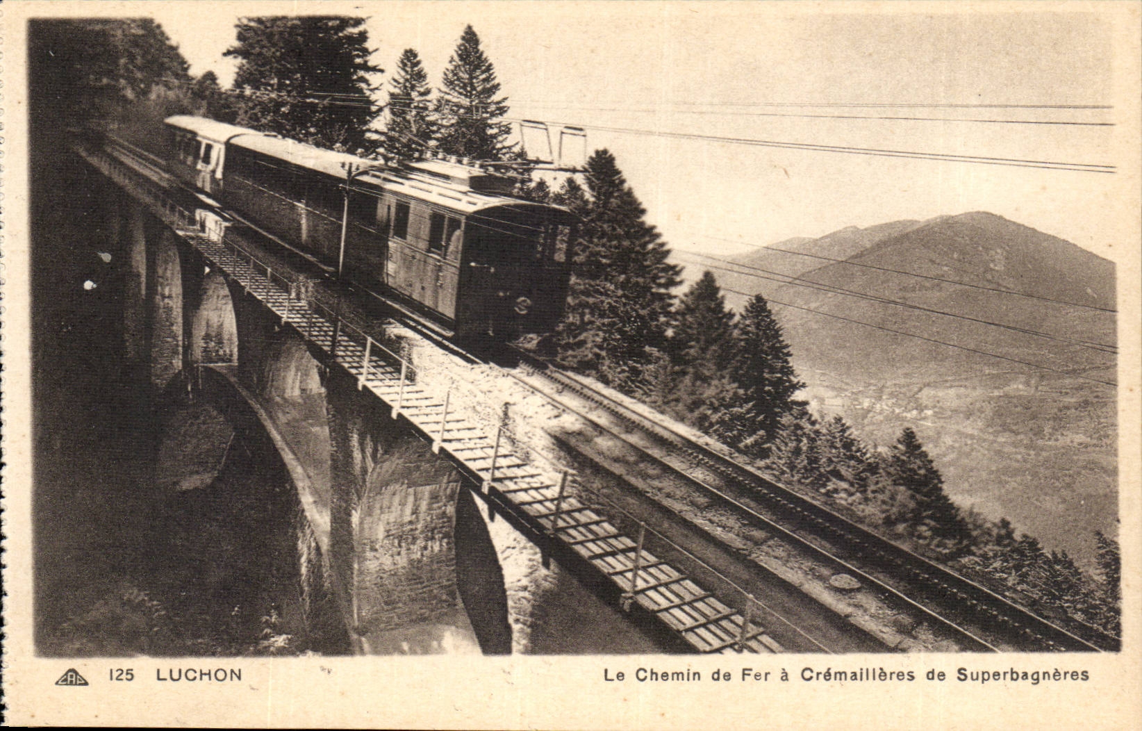 Luchon - the Cog railway of Superbagneres - train - zug - - CPA