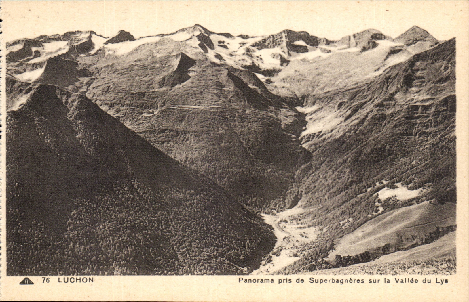 Luchon - Panorama taken of Superbagneres on the Valley of the Lily - CPA