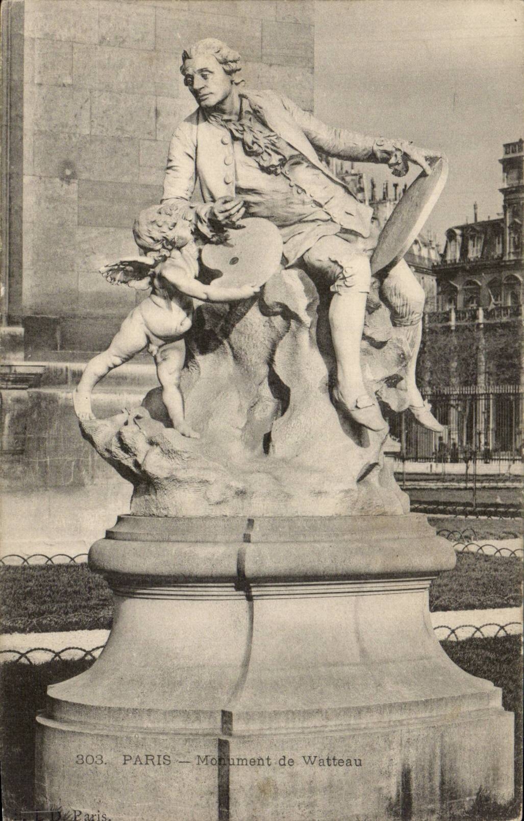CPA Paris Monument de Watteau