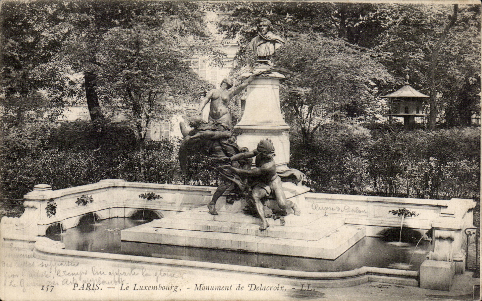 CPA Paris Luxembourg Monument of Delacroix
