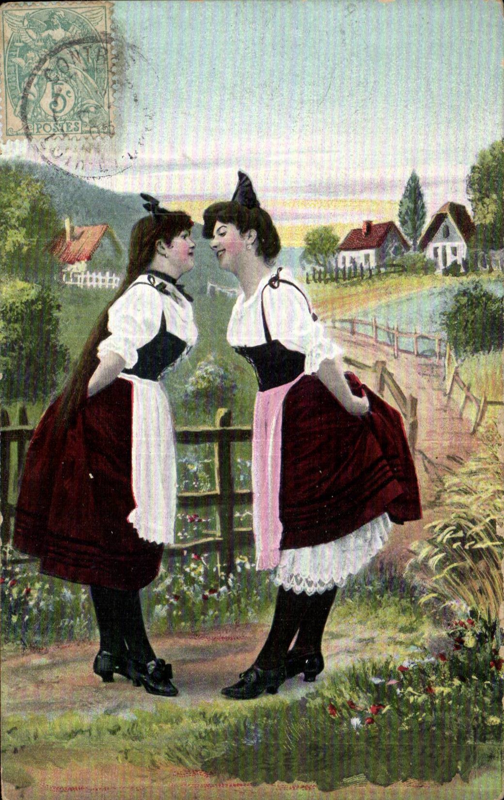 CPA Fantasy Woman Folklore Costume